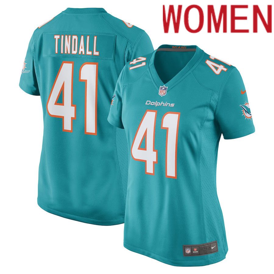 Women Miami Dolphins 41 Channing Tindall Nike Aqua Game Player NFL Jersey